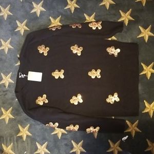 Anthology Knit Dark Blue Long Sleeve Top with Gonger-Bread Man Sequin, size 4-6